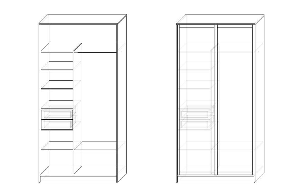 Шкафы купе и Кухни: Эскиз Шкафа Купе